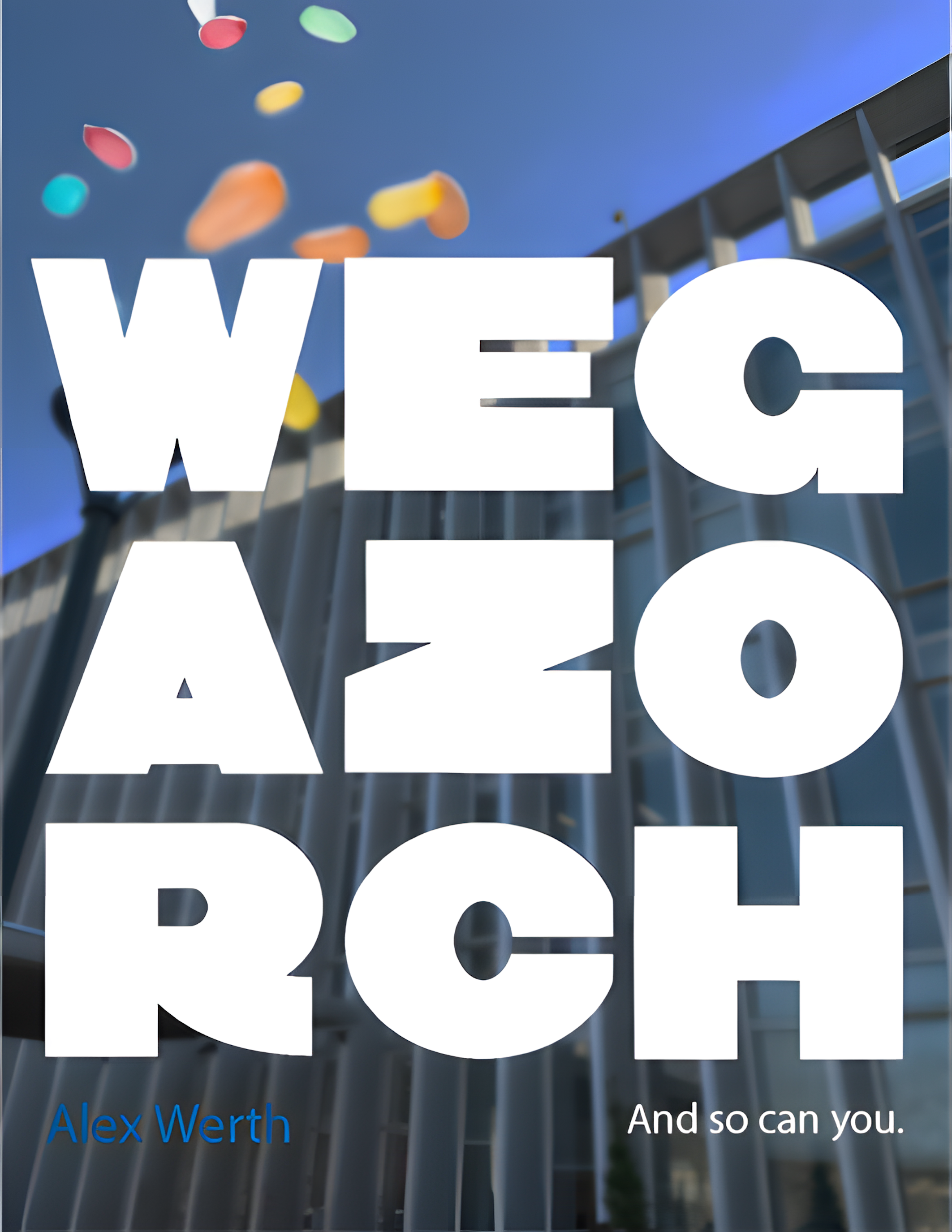An image of water balloons flying toward Hunt Library, superimposed with letters spelling "WE GAZORCH...and so can you."